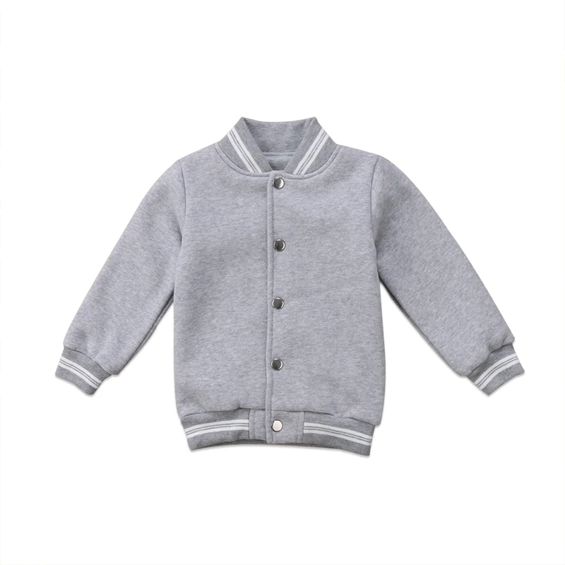 Повседневная теплая куртка серого цвета для маленьких мальчиков и девочек