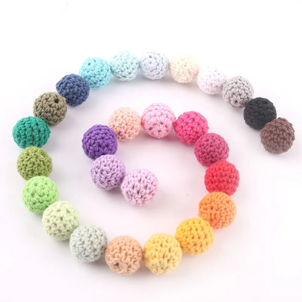 Bopoobo-Cuentas de ganchillo para dentici&oacute;n de beb&eacute;, abalorios masticables para manualidades, joyer&iacute;a, accesorios de enfermer&iacute;a, Gehaakte juguete, mordedor para beb&eacute; de 16mm, 10 Uds.-2