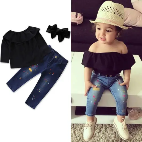 Emmababy Милая Одежда для новорожденных малышей девочек футболка топ брюки одежда