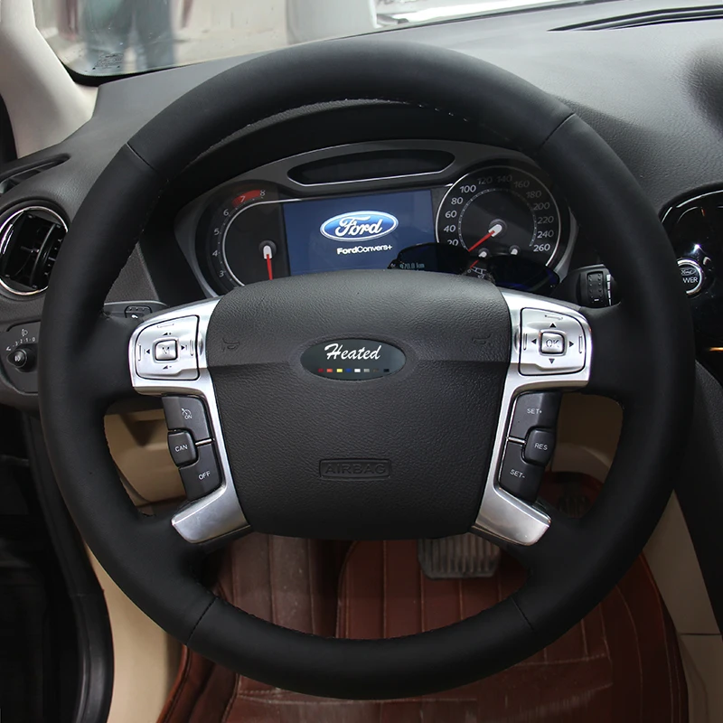 Кожаный чехол на руль для Ford Mondeo Mk4 2007-2012 S-Max 2008 capa para volante Оплетка на руль