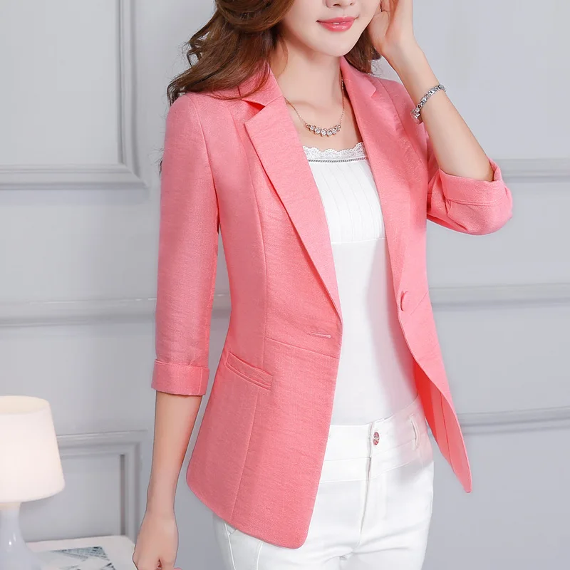 

Spring and summer new Slim wild small suit women's Korean version of the five-point sleeve casual thin section suit jacket