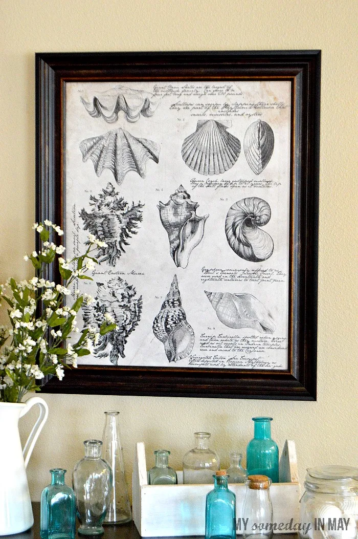 Винтажный seashell journal writing and Sea amusement художественные принты 16x20 дюймов 2 шт в 1 без
