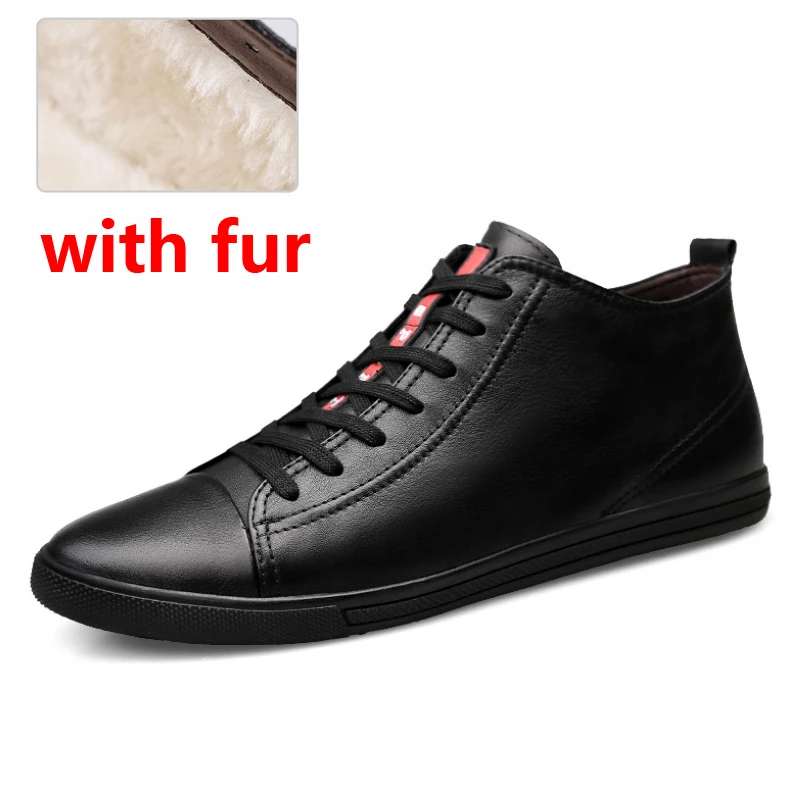 hei se with fur JINTOHO/Мужская обувь большого размера; модные зимние кожаные ботильоны; мужские ковбойские ботинки из натуральной кожи; мужские мокасины; - Цвет: hei se with fur