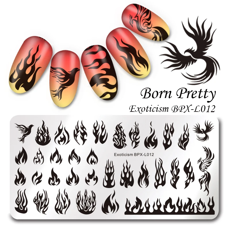 BORN PRETTY прямоугольник шаблон для стемпинга нейл арта 12*6 см изображение пластины