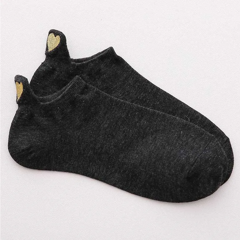 2 Fashion Socks Woman New Spring 1 Pair Ankle Socks Girls Cotton Color Novelty Women Fashion Cute Heart Casual Socks Lady - Цвет: 2