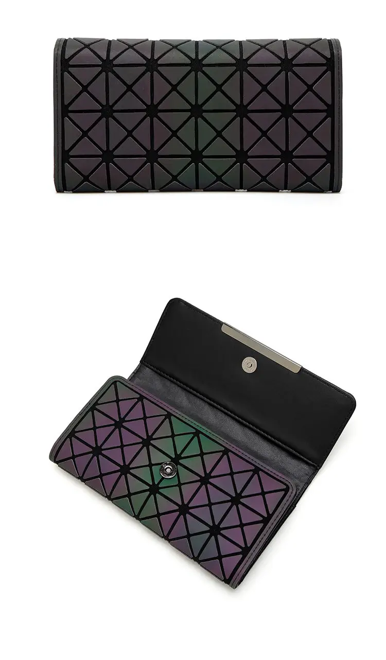 Luminous Wallets Card Holder Wallet Women Long Clutch Small Purses Lattice Standard Wallets Noctilucent Bag carteir
