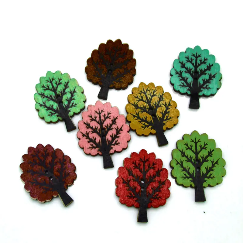 Деревянные кнопки для шитья одежды декоративные скрапбукинга 50 шт. 31x24