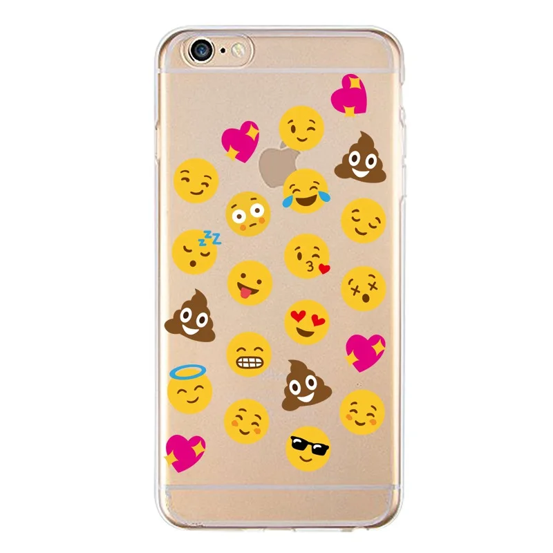 Мягкий Силиконовый ТПУ чехол для телефона iPhone 4/4S 5 5S 6 6plus 7 8plus x Смайлик смайлик