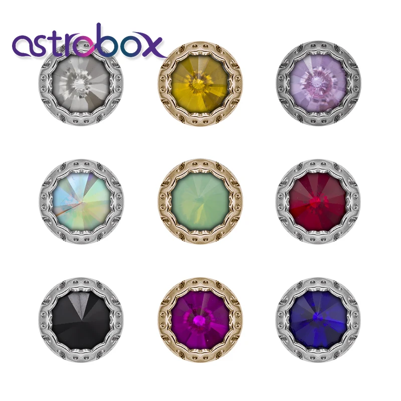 

Astrobox Glitter Rivoli Crystal Sew On Rhinestone With Nest Claw Diy Colorful Dress Stones Glass Rhinestones For Clothing