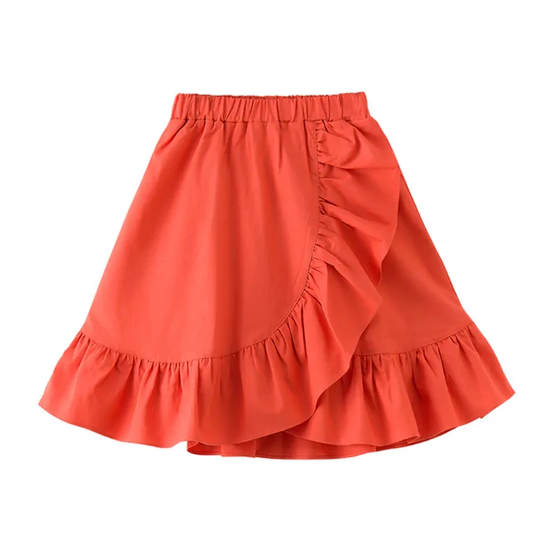 4 to 14 years kids &amp teenager girls summer fashion ruffle cotton casual trumpet skirts children red blue tutu skirt clothes |