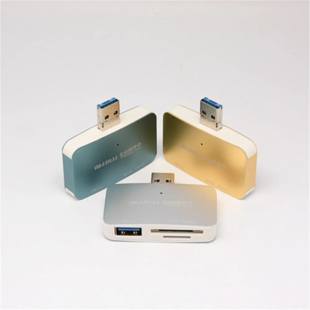

Micro USB Card Reader 2 in 1 Multi-function OTG HUB SD and TF Card Reader Alloy Shell USB3.0 HUB