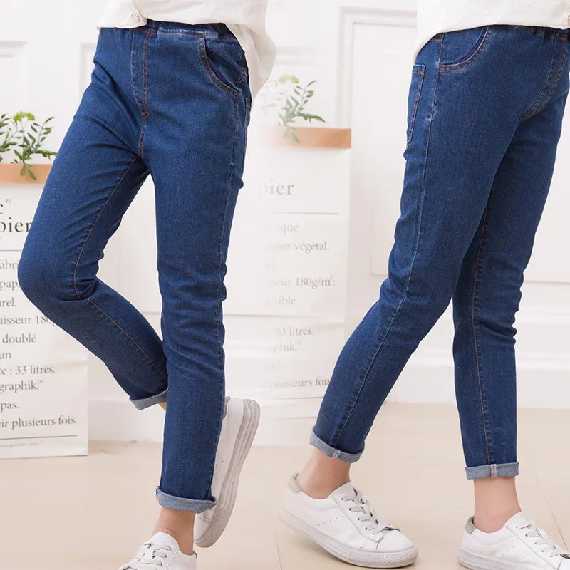 2017 детские джинсы для девочек повседневные детская одежда штаны облегающие