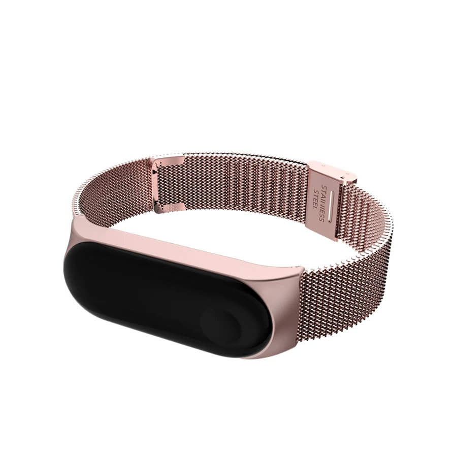 Mi Band 3 ремешок металлический браслет для Xiaomi mi ремешок 3 ремешок браслет металлическая пряжка ремень из нержавеющей стали mi Band 3 Pulseira Rose mi 3