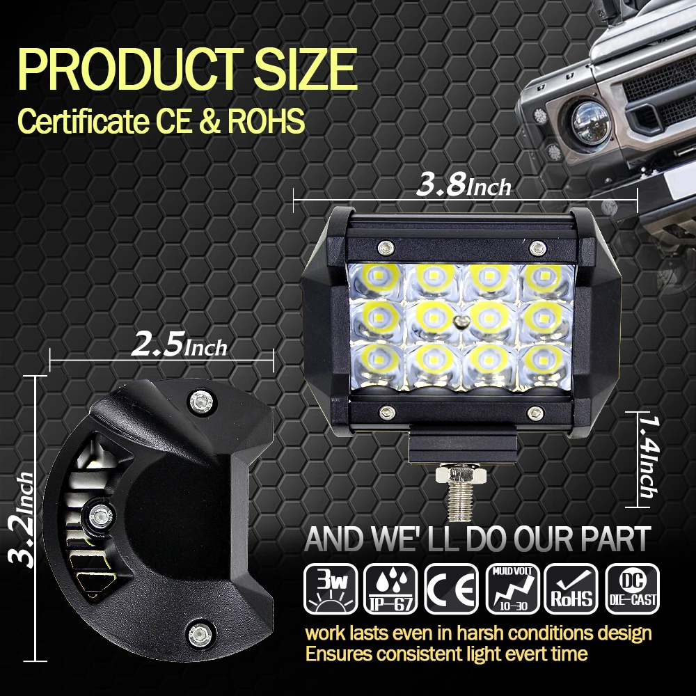Светодиодная балка LOAUT 4 дюйма 36 Вт комбинированный светодиодный светильник