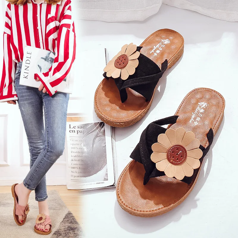 Fashion Sandals Summer Wedges Women's Platform Lace Belt Bow Flip Flops Open Toe High-heeled Women Shoes Female 3635 | Обувь