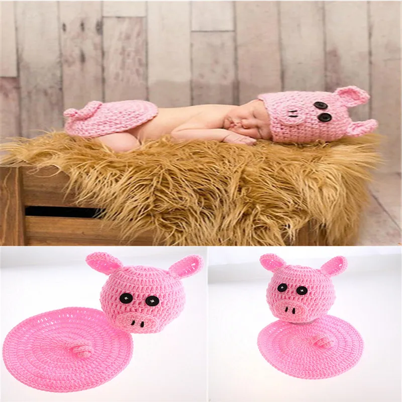 2Pcs/Set Newborn Photography Props Knitted Crochet Warm Photo Costume Baby Hat And Pant Suit Girl Boy Clothes Accessories | Детская