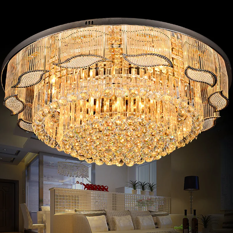Lámpara de techo redonda de cristal para sala de estar, luz cálida creativa para dormitorio, nueva