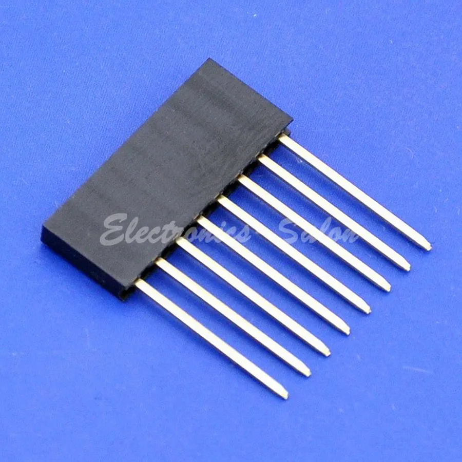 

(500 шт./лот) 8-контактный Однорядный 15-миллиметровый Коннектор с высоким разъемом, шаг 2,54 мм.