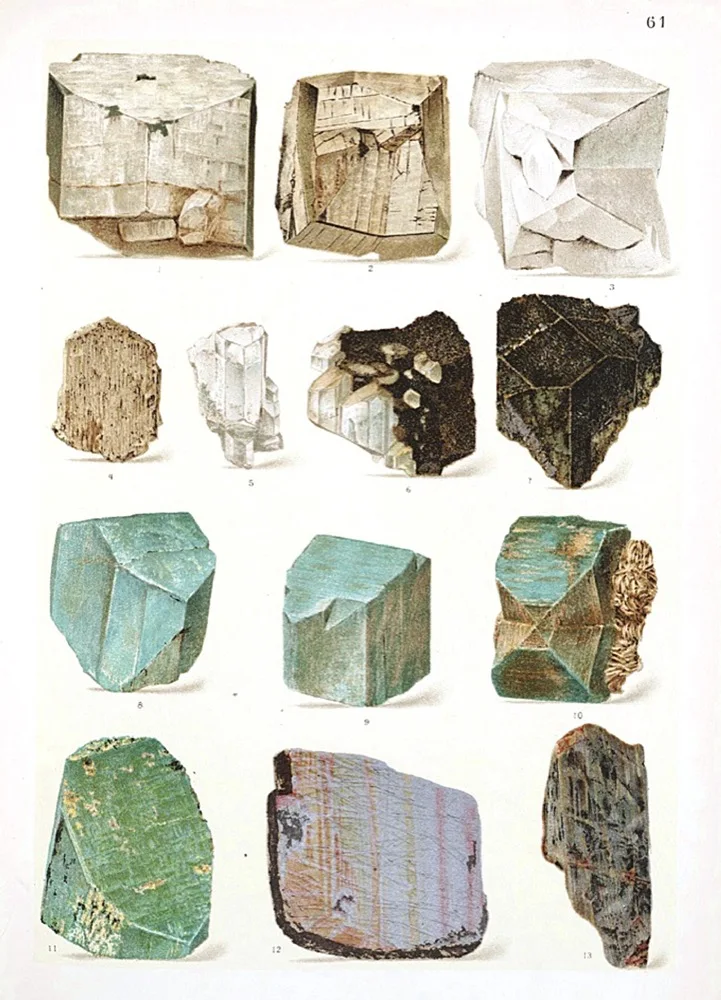 Vintage Mineral Rocks Crystal Stone Illustration Retro Poster Canvas Painting DIY Wall Paper Posters Home Decor Gift | Дом и сад