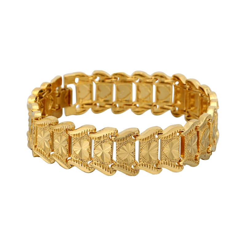 Позолоченный Браслет с сердечком ювелирные изделия браслет 16 мм 20 5 см массивная