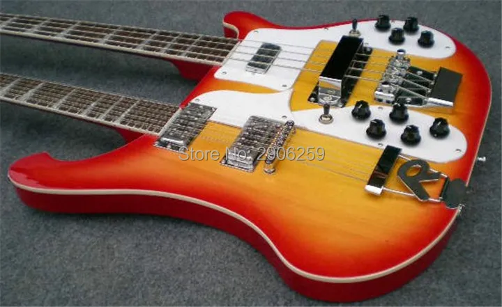 Женская басовая гитара с двойным горлом cherry sunburst версия 1275 китайская