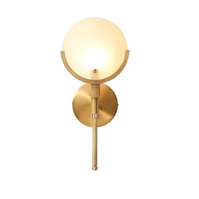 

2018 New Nordic Loft Glass Golden Bedroom LED Wall Light Art Minimalist Bedside Corridor Wall Sconce Free Shipping