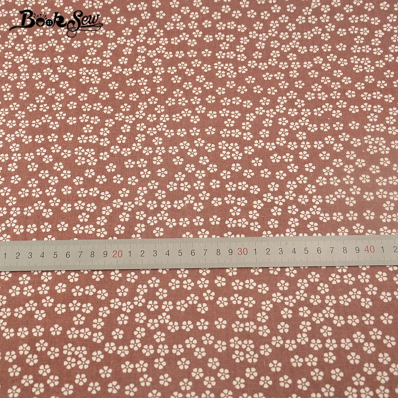Темно красный текстиль Booksew цветочный дизайн хлопчатобумажная льняная ткань для