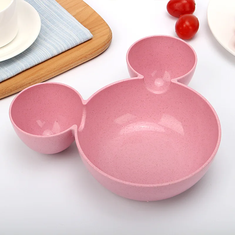 Solid Feeding Baby Bowl BPA Free Mickey Wheat Straw Dishes Children 's Rice | Мать и ребенок