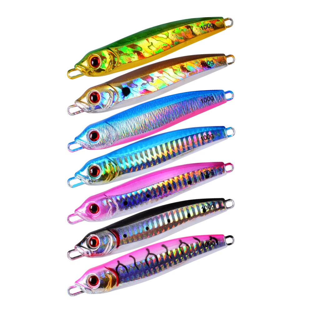 

PROBEROS 7PC Metal Fishing Bait 100G Lead Fish Jig Fishing Lure 7 Colors Scale Fishing Lure Artificial Hard Jigging Bait