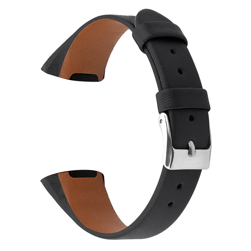 BK Кожаный ремешок для Fitbit Charge 3, роскошный кожаный ремешок, Сменные аксессуары, браслет, ремешки, сменные ремешки, 1211#2 - Цвет: BK
