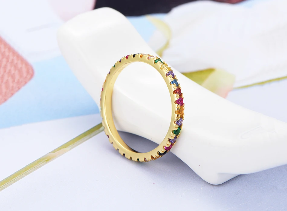 ORSA JEWELS, женские кольца из твердого 925 пробы серебра, аксессуары, микро инкрустированное красочное циркониевое кольцо, S925 серебро, хорошее ювелирное изделие OSR63