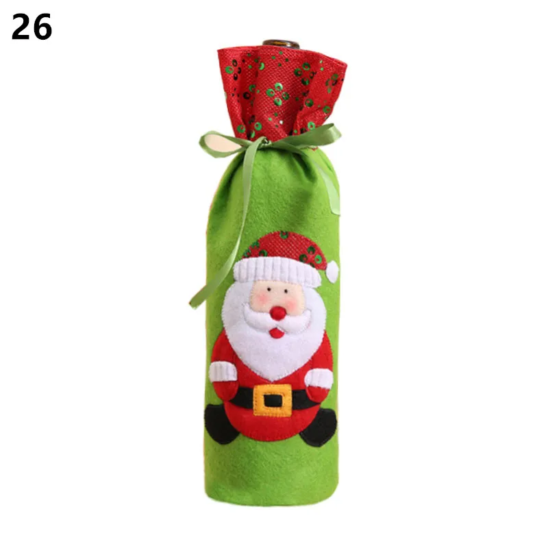 26-Santa claus Noel новейшая Рождественская Крышка для бутылки вина Санта Клаус рождественские украшения для дома натальный Ужин Декор подарок на год - Цвет: 26-Santa claus