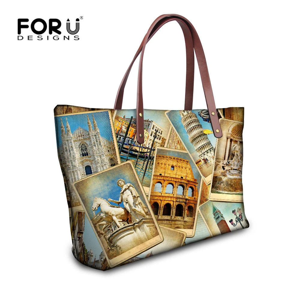 FORUDESIGNS/женская большая сумка сумка-тоут с Эйфелевой башней и верхней ручкой для