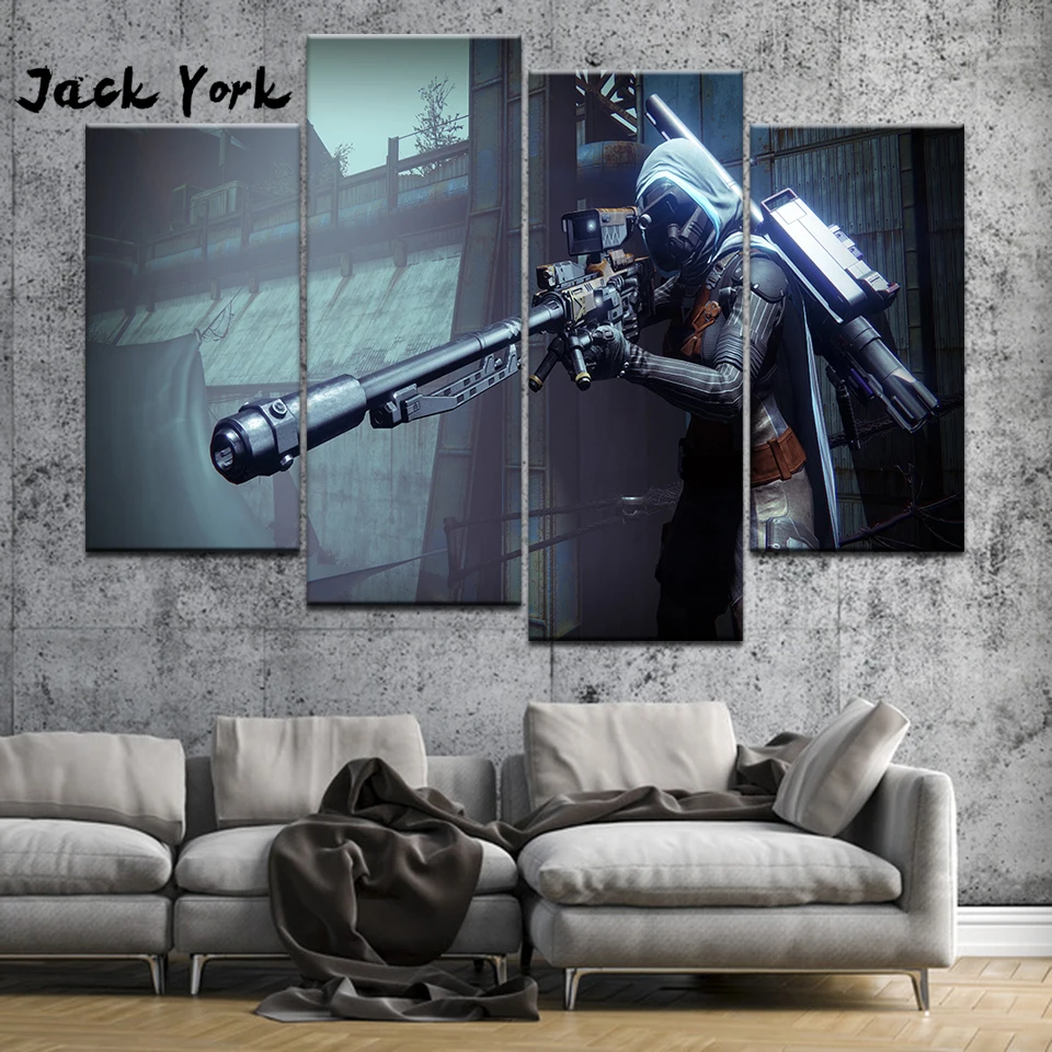 Холст для живописи игра destiny боя 4 предмета в комплекте Wall Art Картина модульная