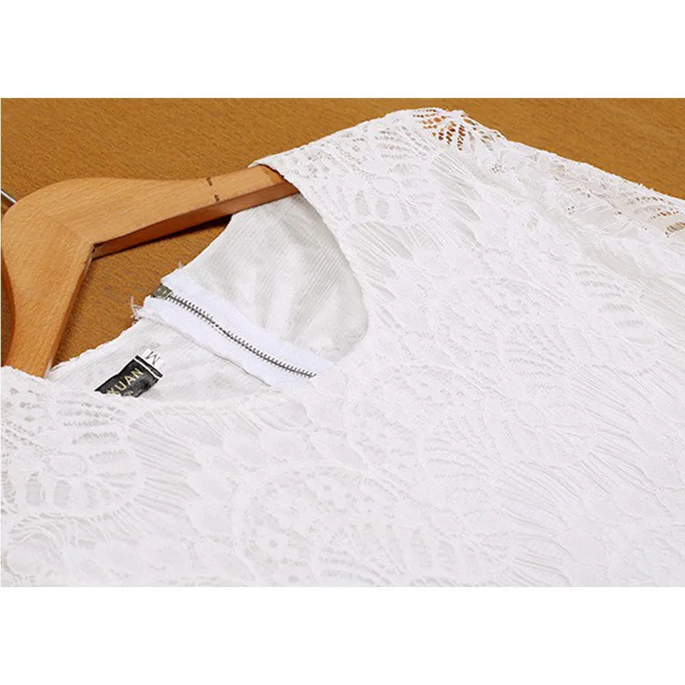 Стильная Леди Для женщин модная одежда с длинными рукавами Кружево выдалбливают