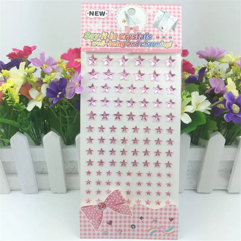 1 лист Звезда Мотив Стразы Малыш Коробки Плоской задней Бусы Наклейка Телефон