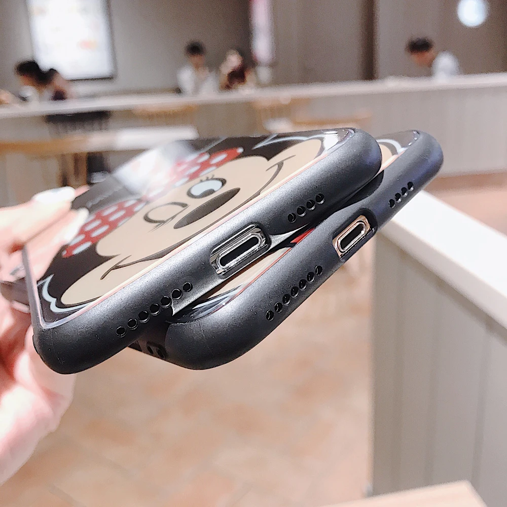 Чехол для телефона для iPhone 6S 6 Plus зеркальный рисунок Микки и Минни задняя крышка чехол для iPhone XR X XS Max 6 7 8 Plus чехол Coque Fundas