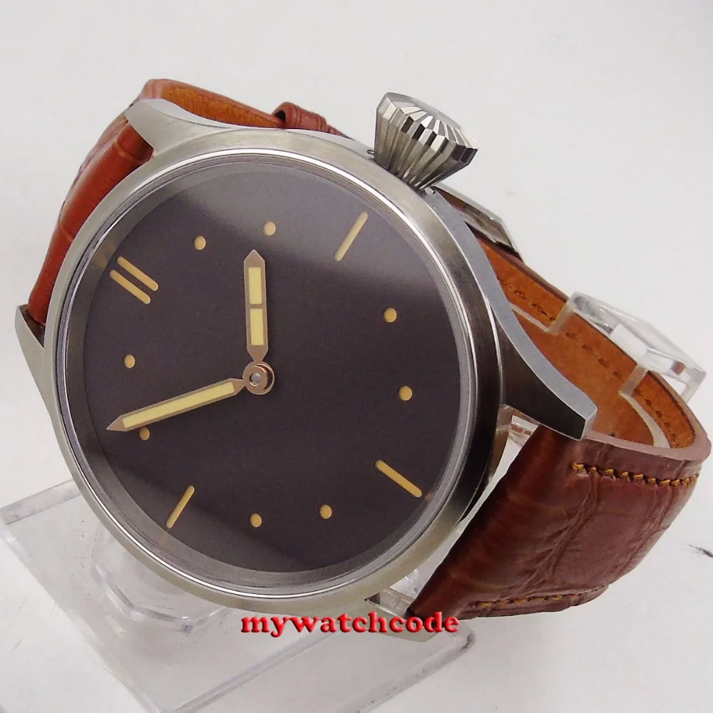 Матовый чехол parnis 43 мм с кофейным циферблатом сапфировое стекло Морская Чайка