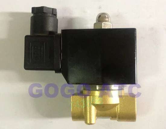 GOGO AC220V 24V DC 12V 2-ходовой латунный Соленоидный клапан вакуумный-1bar-1bar 3/8 дюйма