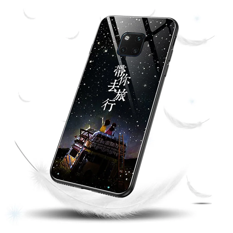 SemgCeKen светящийся чехол из закаленного стекла для huawei mate 20 pro lite 20x mate20x mate20 mate20pro 3d
