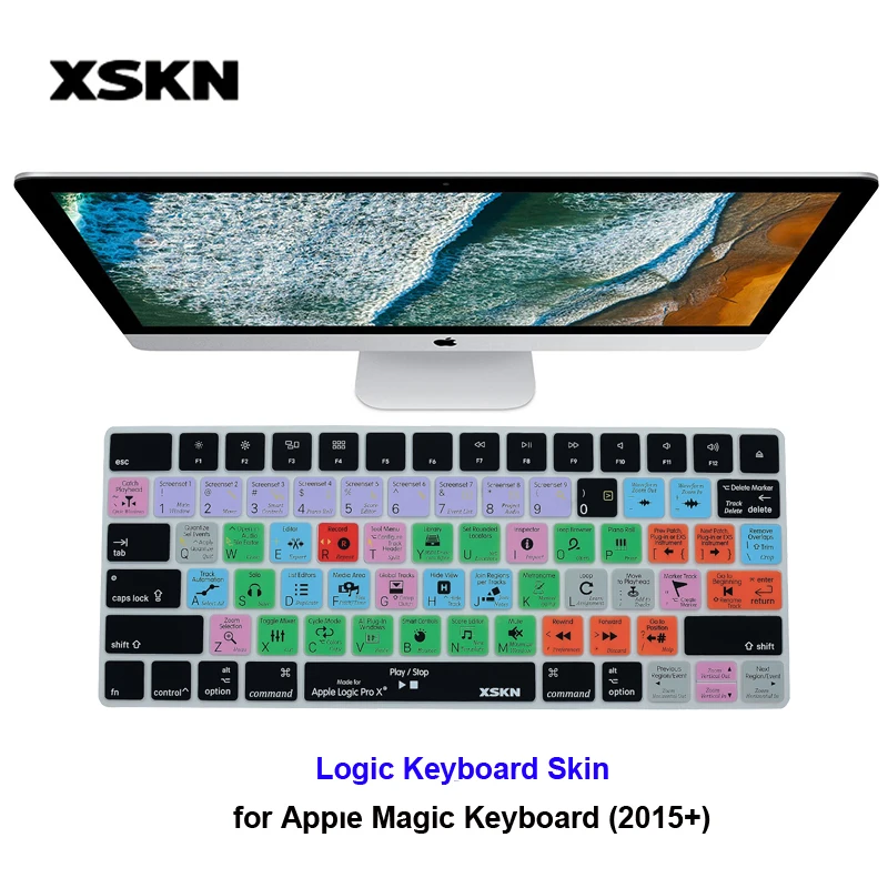 XSKN для кожи клавиатуры Logic Pro X Apple iMac Magic Keyboard английские быстрые клавиши