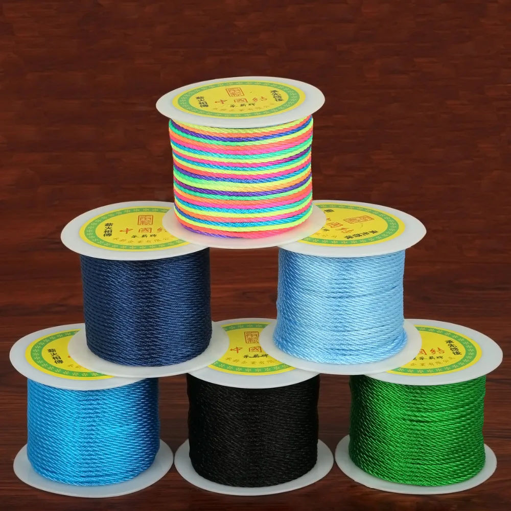 

High Quality 49yards/roll 2mm Nylon Chinese Knot Macrame Cord Bracelet Braided String for DIY Tassels Beading Jewelry Findings