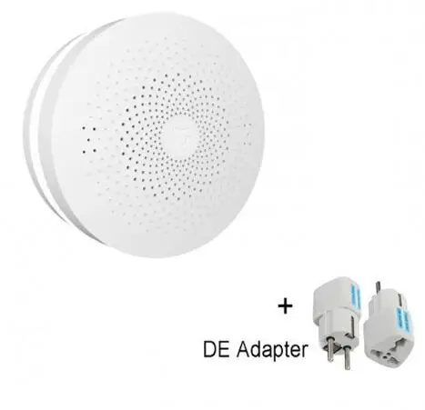 With DE Adapter Обновленный Xiaomi Aqara Smart Многофункциональный шлюз 2 WiFi Пульт дистанционного управления центром RGB светильник обновленная версия устройства домашней безопасности - Цвет: With DE Adapter