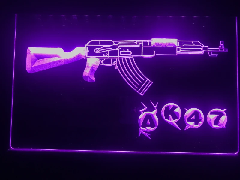 801 AK47 Калашников страйкбол пистолет светодиодный неоновый светильник знак