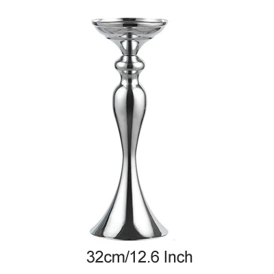 32cm Silver ERMAKOVA серебряный подсвечник стойка колонна подсвечник событие дорога свинец цветок стойка для Вазы Свадьба Ужин события центральный элемент - Цвет: 32cm Silver