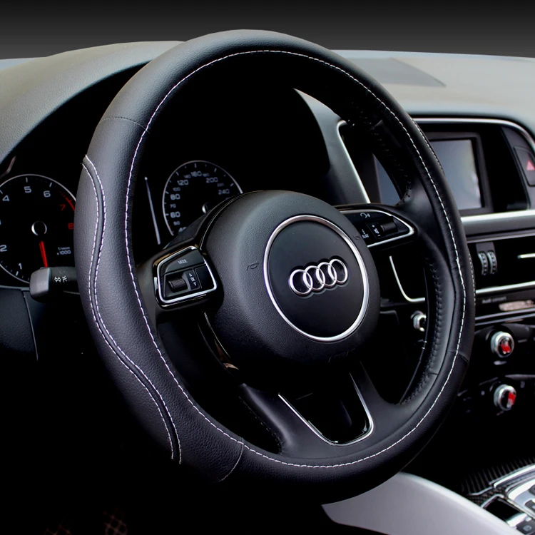 Кожаный полноразмерный Гладкий чехол на руль с волнистым рисунком Дэнни|steering wheel