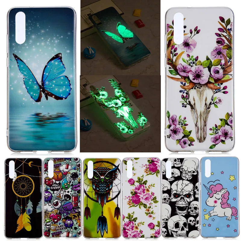 SuliCase Huawei P 20 P20 силиконовый чехол светящийся аниме ТПУ Мягкая задняя крышка для