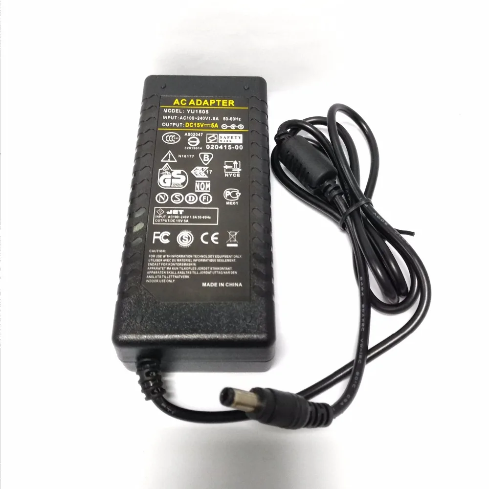 15V5A 75Wswitching зарядное устройство 15V 5A AC DC адаптер для светодиодных светильников