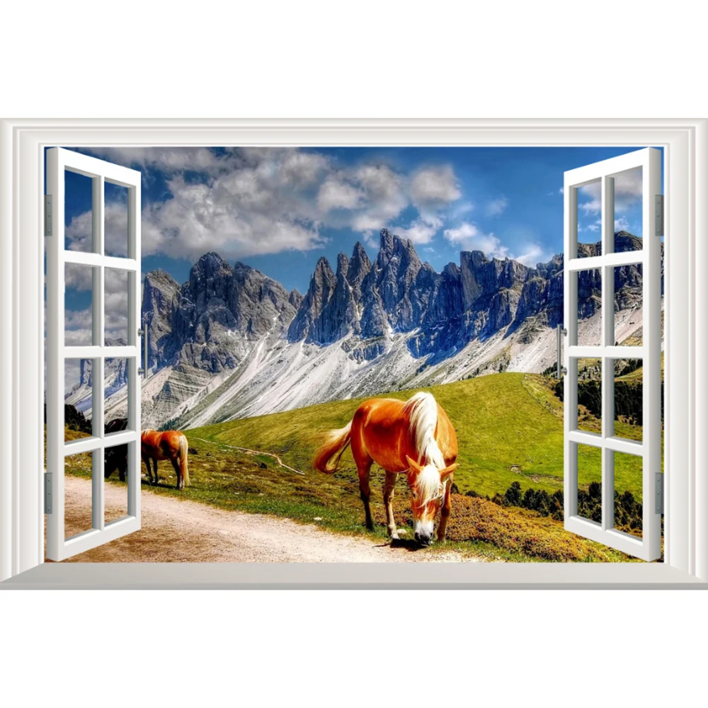 Стикеры в виде коричневой лошади наклейки на окна обои украшение для дома 2018101123023