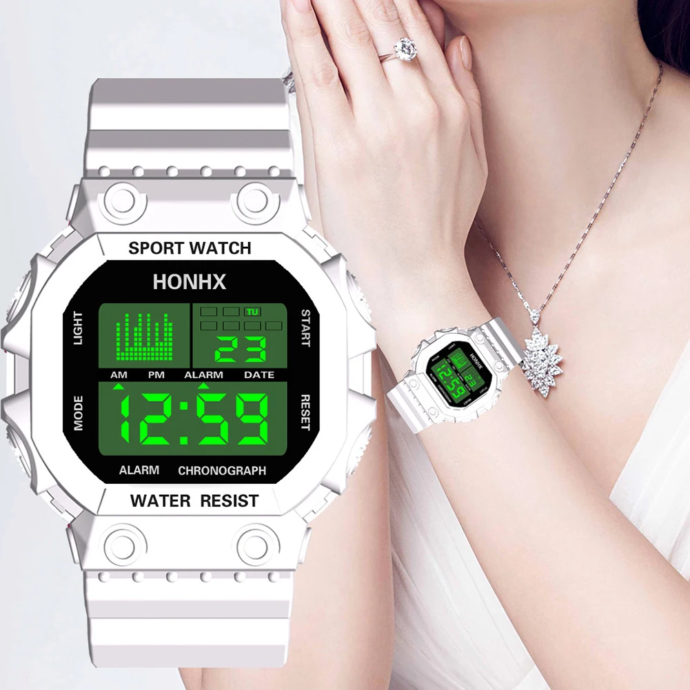 Спортивные водонепроницаемые цифровые наручные часы унисекс с будильником